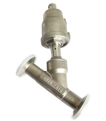 Stainless steel head quick assembly pneumatic angle seat valve